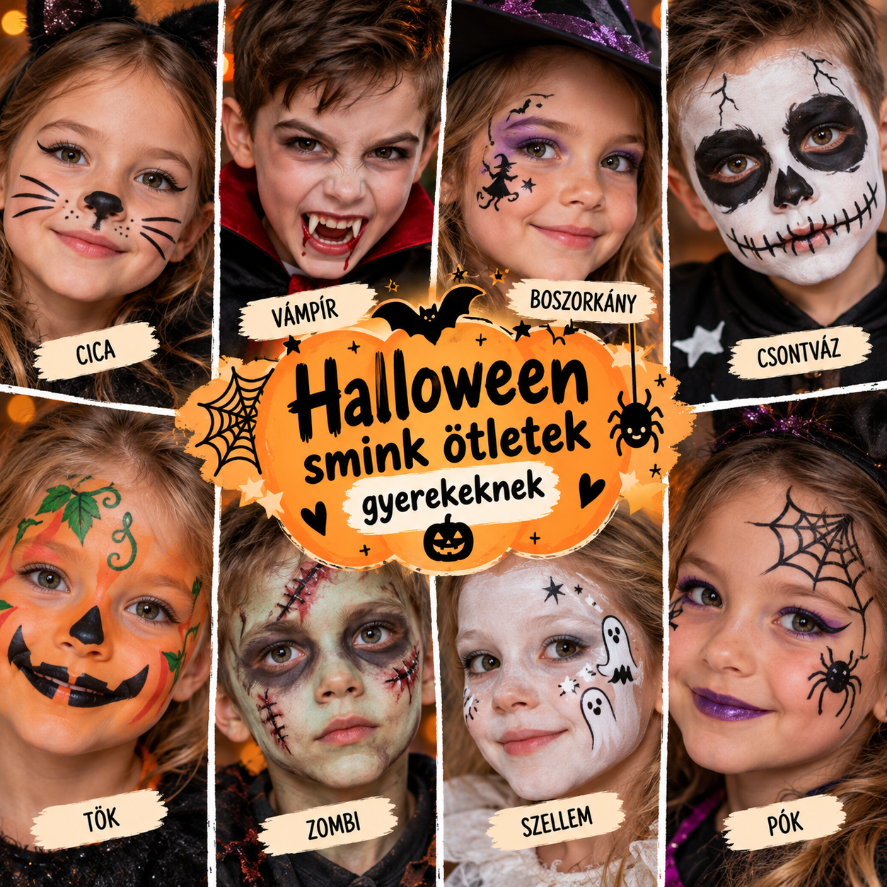 halloween smink ötletek gyerekeknek